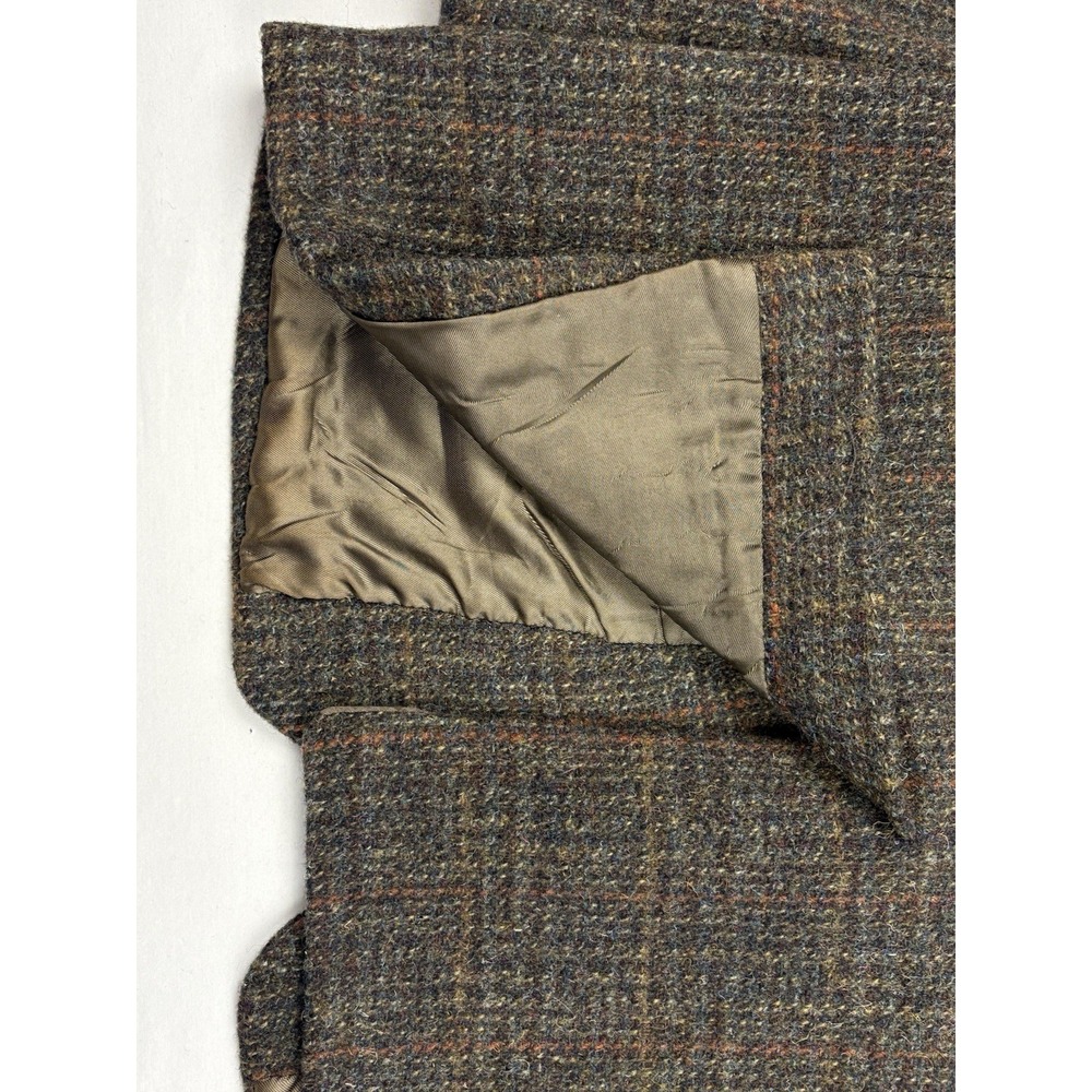VTG Harris Tweed Dunn & Co Green/Brown/Rust Plaid Sport Coat 42R Great Britain - Picture 5 of 12